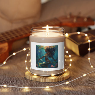 Beautiful Atlantis Mermaid In Sea | Scented Soy Candle, 9oz